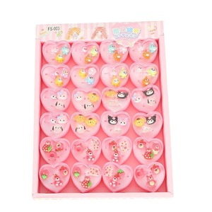 Cartoon Ring Set For Kids Plastic Jewelry <b>Box</b> Heart Shape Gift For Girls Birthday Present Pattern Mix And <b>Match</b> - Product Image 4