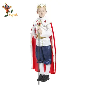 Fantasia infantil de luxo para halloween, vestido fantasia de cosplay para crianças com uma coroa scepter e manto para», venda imperdível