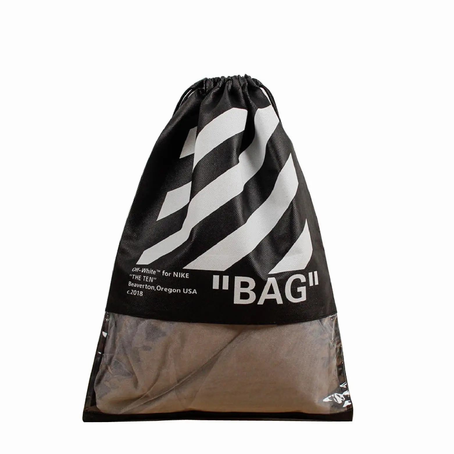 Sacs en plastique pp/pvc transparents pour vêtements, 70 pièces, emballage personnalisé avec logo personnalisé, fil, couture, sac non tissé à cordon