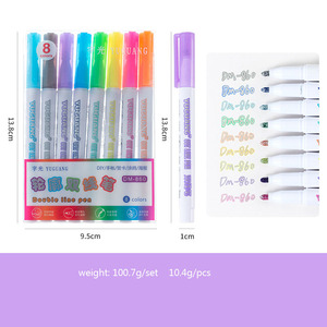 Rotuladores de doble línea, 8/12 colores de sueño, mango blanco, rotuladores de resaltado, tarjetas de regalo, bolígrafos de escritura y dibujo - Product Image 2