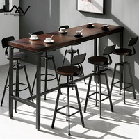 Tabourets et meubles de table en bois Chaise de bar haute pour café restaurant Salle à manger Chaise en bois Métal