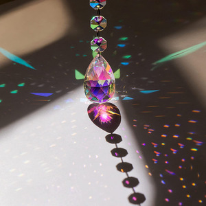 Ciondolo Collettore di Luce Solare a Forma di <span class=keywords><strong>Colibrì</strong></span> con Sfera di Cristallo K9, Prisma e Effetto Arcobaleno per Finestra - Product Image 2