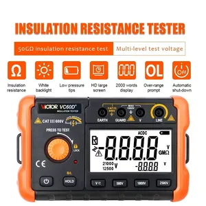 Victor Ruoshui 60D+ 2500V Digital Insulation Resistance <b>Tester</b>, 1000V/2500V Test Voltage, Max 50GΩ Megohmmeter - Product Image 2