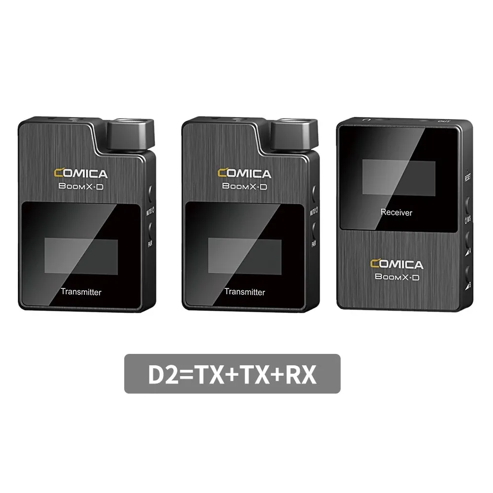 COMICA BoomX <span class=keywords><strong>D</strong></span> D2 נייד אלחוטי מיקרופון הקבל הקלטת מיקרופון Lavalier מיקרופון עבור מחשב/smartphone/מצלמה