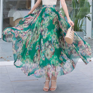 กระโปรงผ้าชี<span class=keywords><strong>ฟ</strong></span>องลายดอกไม้สำหรับผู้หญิงใหม่ฤดูร้อนลำลองระบายอากาศสไตล์วันหยุดชายหาดสำหรับฤดูใบไม้ผลิและฤดูร้อน - Product Image 4