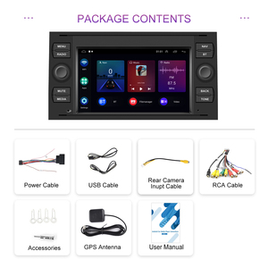 Podofo 7 pouces Android autoradio sans fil Carplay Android Auto GPS WIFI BT FM EQ écran tactile autoradio pour <span class=keywords><strong>Ford</strong></span> <span class=keywords><strong>Transit</strong></span> - Product Image 6