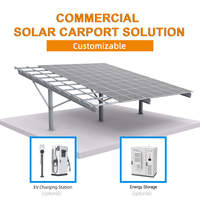 Sistema de Montaje de Carport Solar en Acero con Estructura en T de 5m de Envergadura, Galvanizado en Caliente, Resistente al Viento hasta 60m/s, Garantía de 5 Años