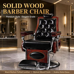 Fauteuil de Barbier Vintage en Cuir PU Noir Confortable pour Hommes – Vente en Gros - Product Image 2
