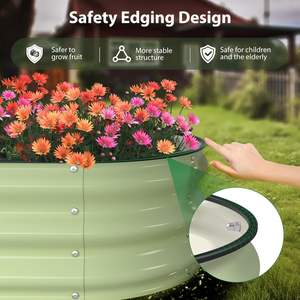 Kit de boîtes surélevées galvanisées Jardinière galvanisée Boîtes surélevées d'extérieur Ovale Grand lit de jardin surélevé en métal Légumes - Product Image 3