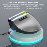 Meilleures ventes, souris sans fil pour ordinateur portable, souris sans fil 8D, souris sans fil ergonomique verticale avec lumière RVB