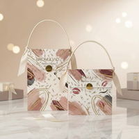 Sac cadeau en papier écologique personnalisé de luxe avec logo, poignée en ruban de soie, impression dorée pour cosmétiques, bijoux, mariage