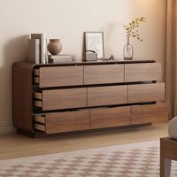 Commode minimaliste en bois massif de frêne à 9 tiroirs, grande capacité, meuble de rangement écologique pour le salon