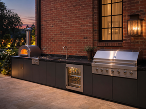 Cucina per barbecue e Grill all'aperto di lusso per ville Forno elettrico integrato su misura e griglia in acciaio inossidabile - Product Image 3