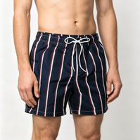 Short de bain sportif léger et à séchage rapide pour homme, avec cordon de serrage, coloris uni bleu marine, rouge et blanc, idéal pour la plage et le surf