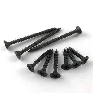 براغي فوسفات سوداء برأس مسطح للألواح الجبسية 6 × 1 للصفائح المعدنية مترية 3.5 × 25 - Product Image 3