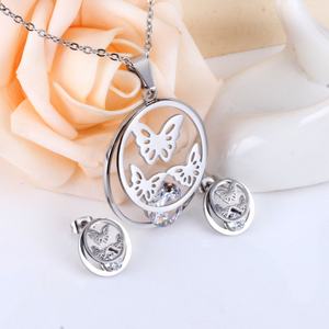 ชุดเครื่องประดับคู่รัก ผีเสื้อคริสตัลชุบทองสแตนเลสสตีล สำหรับงานแสดง - Product Image 6