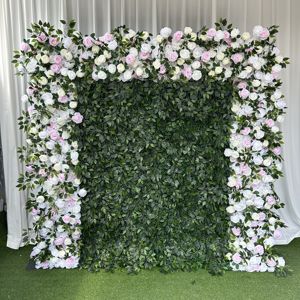 D-FW033 Wedding <b>curtain</b> flower wall panel backdrop artificial flower wall roll up 3d 5d 8 x 8ft flower wall silk for event decor - Product Image 4