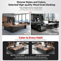 Bureau de direction moderne et simple, grand bureau de travail avec chaise, ensemble de mobilier de bureau