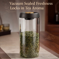 Bocal à café sous vide à ouverture rapide en verre borosilicate de haute qualité, hermétique, 1-2L, avec couvercle, pour la conservation des aliments (haricots, thé, sucre)