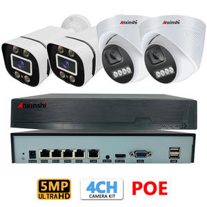Anxinshi kamera keamanan <span class=keywords><strong>CCTV</strong></span> 5MP 4CH POE, sistem <span class=keywords><strong>2</strong></span> kubah <span class=keywords><strong>2</strong></span> Plug-and-Play peluru mudah untuk penggunaan luar ruangan dengan garansi 1 tahun - Product Image 2