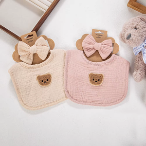 100% कपास के आकार के भालू टेरी बीबीएस बेबी लार के लिए बटन बंद करने के साथ नए मोटे बर्प कपड़े - Product Image 2