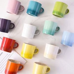 Vente en gros personnalisée de tasses à macarons de style nordique créatives, tasse en céramique à dégradé de couleur arc-en-ciel - Product Image 4