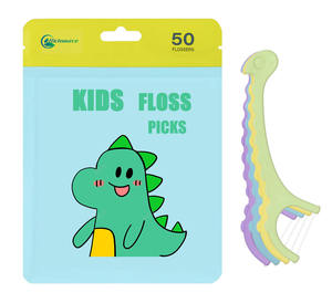 생분해 성 친환경 채식 Bpa 무료 어린이 치실 따기 과일 맛 다채로운 다른 모양 어린이 치실 따기 - Product Image 1