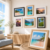 Galeri dan Pajangan Bingkai Foto HuaJia Multi-ukuran Bingkai Foto Kayu Kustom Dekorasi Dinding Modern Minimalis Set Cocok untuk Rumah