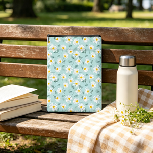 Housse de livre à motif floral marguerite avec fermeture éclair, sac de protection souple en tissu pour cahier, idéal pour la lecture des étudiants, protection anti-rayures - Product Image 5