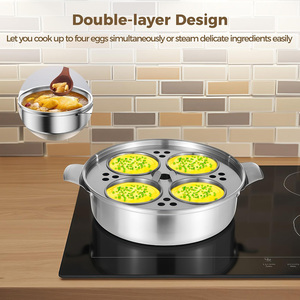 Marmite à ragoût multifonctionnelle en acier inoxydable à 4 compartiments avec couvercle en verre, plaque de cuisson <span class=keywords><strong>vapeur</strong></span> et <span class=keywords><strong>bols</strong></span> <span class=keywords><strong>vapeur</strong></span> pour la cuisine domestique - Product Image 5