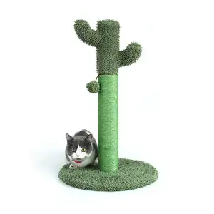 Vendita calda semplice gatto gommoso Scratch Tree Post Cactus tiragraffi con palla
