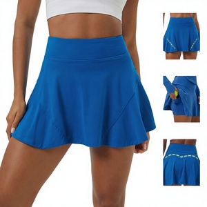 Jupe trapèze pour femme, effet push-up, anti-exposition, décontractée, sportive, avec poches, pour fitness et tennis, jupe-short - Product Image 3