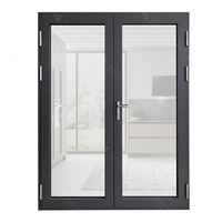 Porte d'entrée en aluminium français de sécurité anti-effraction pour la maison, porte à battant simple