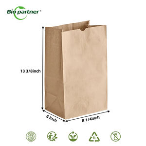 Sacs en papier kraft brun écologiques personnalisés avec logo, sacs SOS pour les restaurants, les plats à emporter, l'emballage du pain, impression alimentaire - Product Image 4