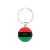 Porte-clés artistique personnalisé drapeau national de la Dominique, porte-clés en métal double face sur mesure pour la vente en gros aux boutiques de cadeaux