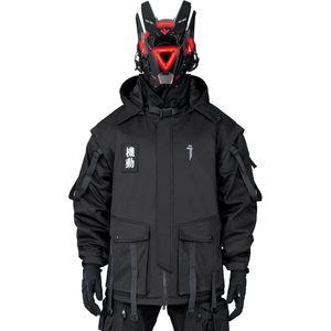 FOXA Men's Winter Parka Jacket Nylon Waterproof Japan Style Loose Fit Straight Body <b>Down</b> Alternative Coat - Product Image 3