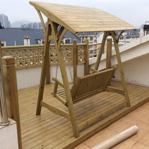 Chaise balançoire double moderne en bois pour l'intérieur/l'extérieur pour la maison, le jardin, le parc et les enfants. - Product Image 3