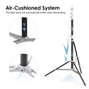 RAUBAY Professional 10ft Silver Aluminum Alloy Light <b>Stand</b> <b>Corner</b>-Style Air Cushion Adjustable Photography Light Support - Product Image 6