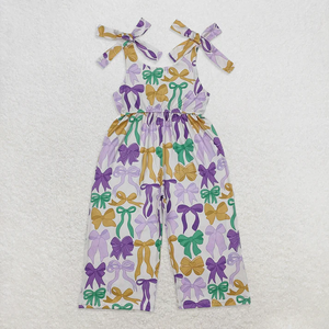 5 Estilos de Mono de Verano para Bebés Niñas, Casual, Ecológico, con Lazo, Patrón de Moño, Tirantes Anchos, de una Pieza - Product Image 2