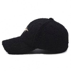 Wholesale Custom Embroidery Logo Winter Cozy Plush Warm Fluffy Hats New Trendy Furry Baseball <b>Cap</b> for <b>Women</b> - Product Image 2
