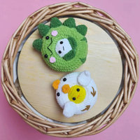 Poupée amigurumi dinosaure poulet mignonne en crochet fait main, pendentif en laine tricotée, décoration de sac, cadeau artisanal créatif pour filles