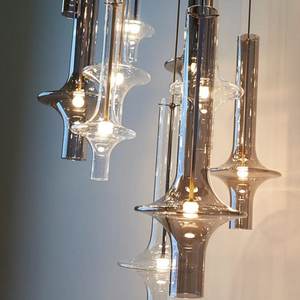 Décoration de restaurant minimaliste nordique, éclairage suspendu design pour chevet, luminaires suspendus, hôtel, verre, LED, lustres modernes - Product Image 4