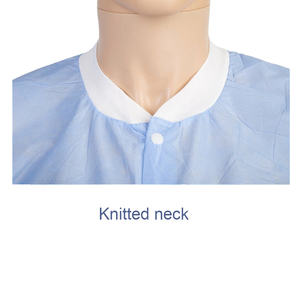 Poignets et collier en tricot de veste de laboratoire jetable non tissée lisse et douce professionnelle pour salle blanche chimique - Product Image 5