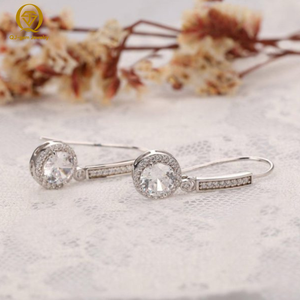 Minimalist Design Halo <b>Pendant</b> Earring 10K White <b>Gold</b> Lab Grown Diamond D Color VVS Clarity IGI Certified Custom for Gift - Product Image 2