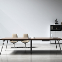 Table de conférence moderne extensible en bois – Bureau de direction commercial pour bureau, hôtel, école et hôpital