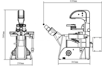 Pour le microscope de laboratoire biologique d'éclairage halogène à fluorescence inversée optique EOC avec grossissement 400x pour une utilisation en laboratoire