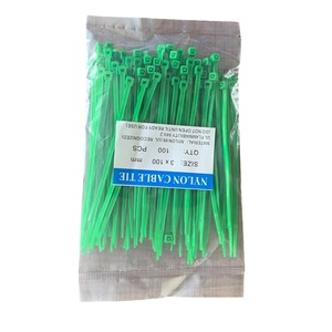 Bridas de nailon 3x100 mm verdes, herramientas de sujeción de plástico autoblocantes para organización de cables - Product Image 2