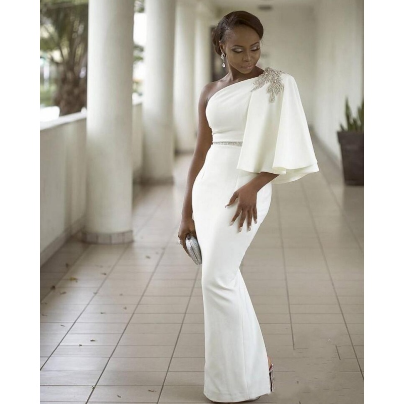 womens formal white dress Off Shoulder Satin Long Evening | White Dress with Slit and sophisticated for any special occasion. White Dresses for Women —