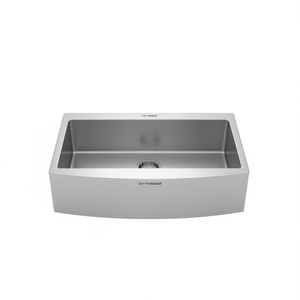 Fregadero de cocina estilo rústico de 33 pulgadas, de un solo tazón, con delantal frontal, de acero inoxidable con acabado de níquel cepillado - Product Image 1