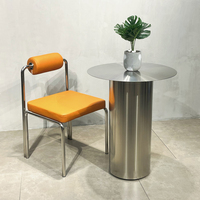 Table de bar industrielle de haute qualité Table haute ronde en acier inoxydable doré pour hôtel de fête et d'événement